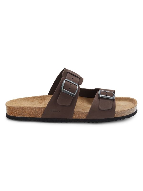 Geox Dual-Strap Leather Sandals
